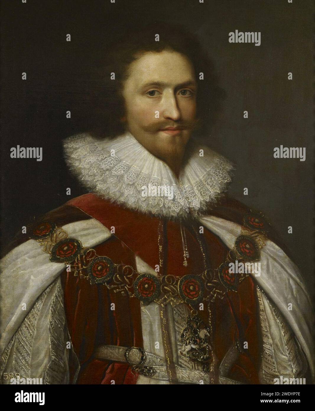 Dopo Daniel Mytens (c. 1590-1647) - George Villiers, primo duca di Buckingham (1592-1628) Foto Stock