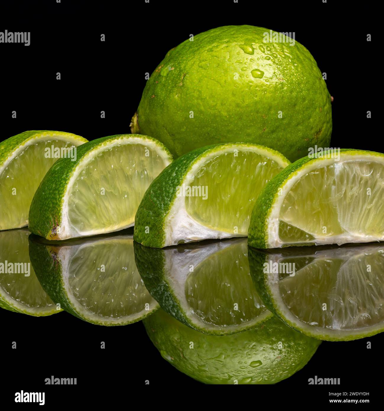 Lime e fette Foto Stock