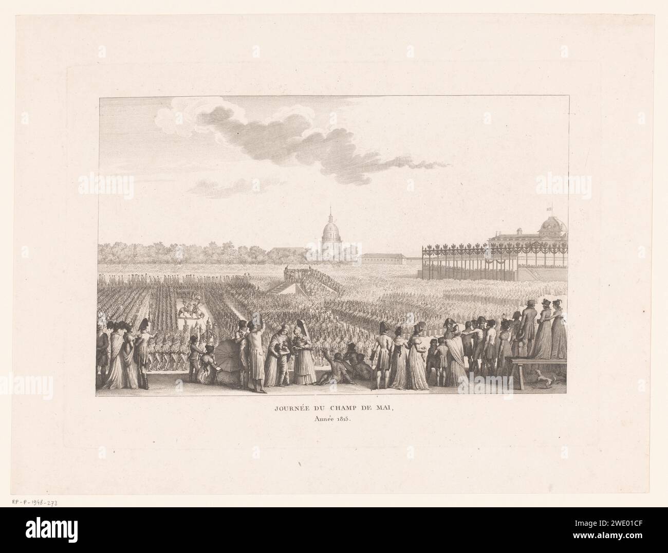 Napoleone i Bonaparte e conseguenza su Champ de mai nel 1815, Abraham Girardet, in o dopo il 1815 - 1823 stampa carta incisione/incisione imperatore. Riunione, assemblea - AA - all'aria aperta Parigi Foto Stock