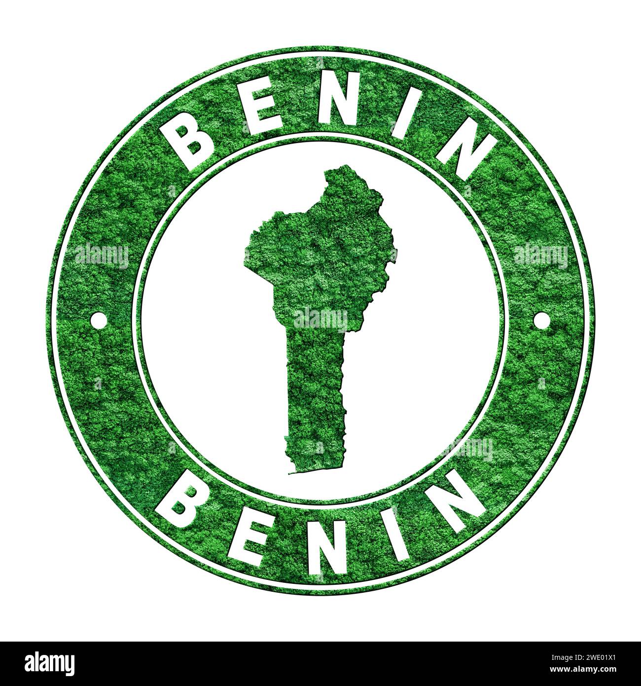 Mappa del Benin, concetto di emissione CO2, percorso di ritaglio Foto Stock