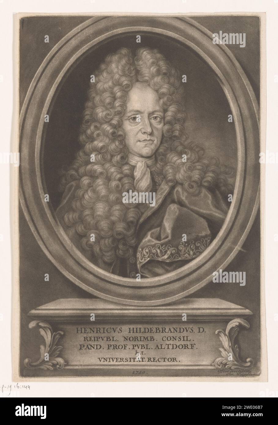 Ritratto van Heinrich Hildebrand, Christoph Weigel, 1710 persone storiche su carta stampata Foto Stock