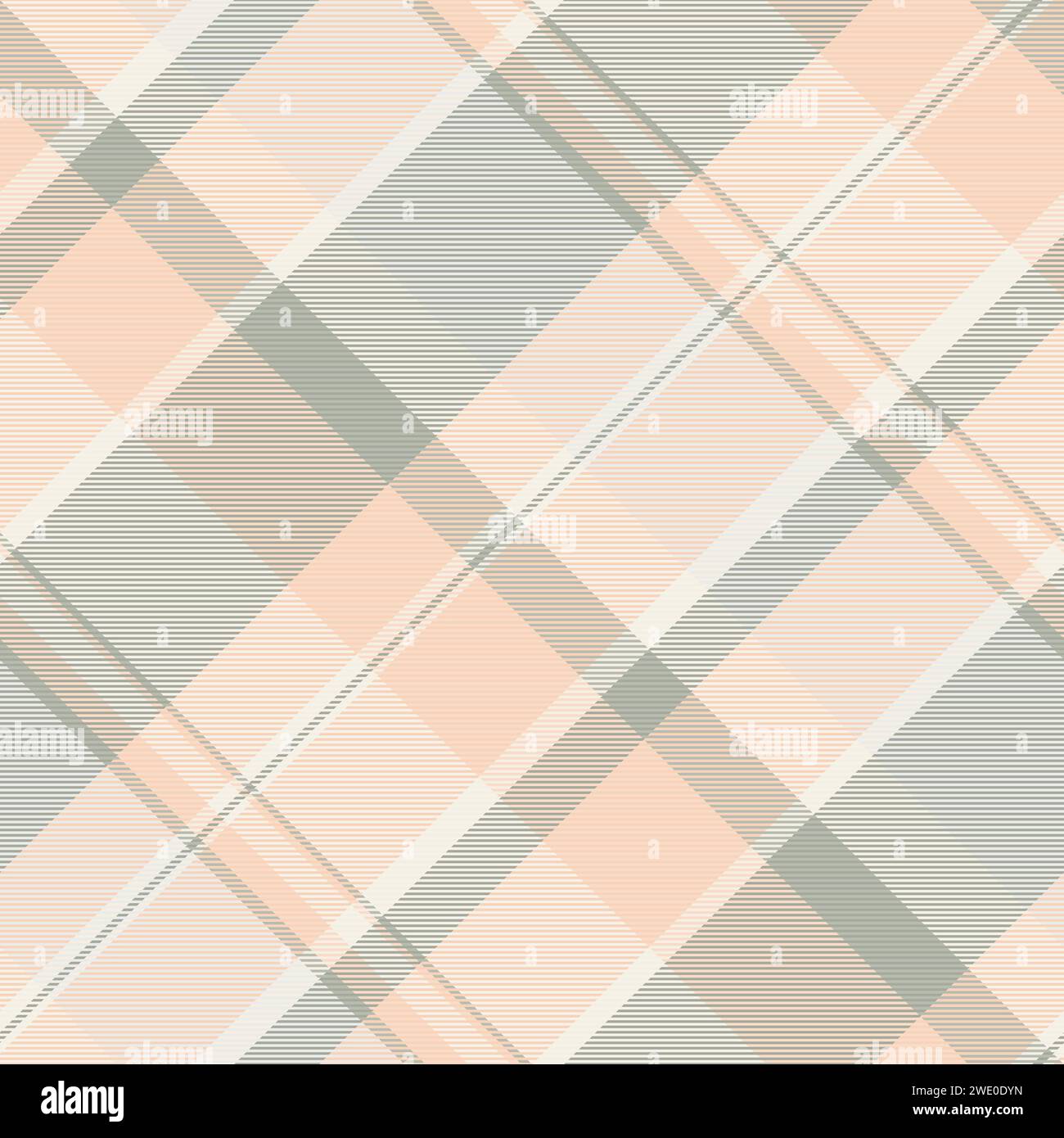 Tessuto a trama sbiadita, motivo ricco a quadri senza cuciture. Dimensioni del motivo tartan vettoriale di sfondo in colore chiaro e lino. Illustrazione Vettoriale