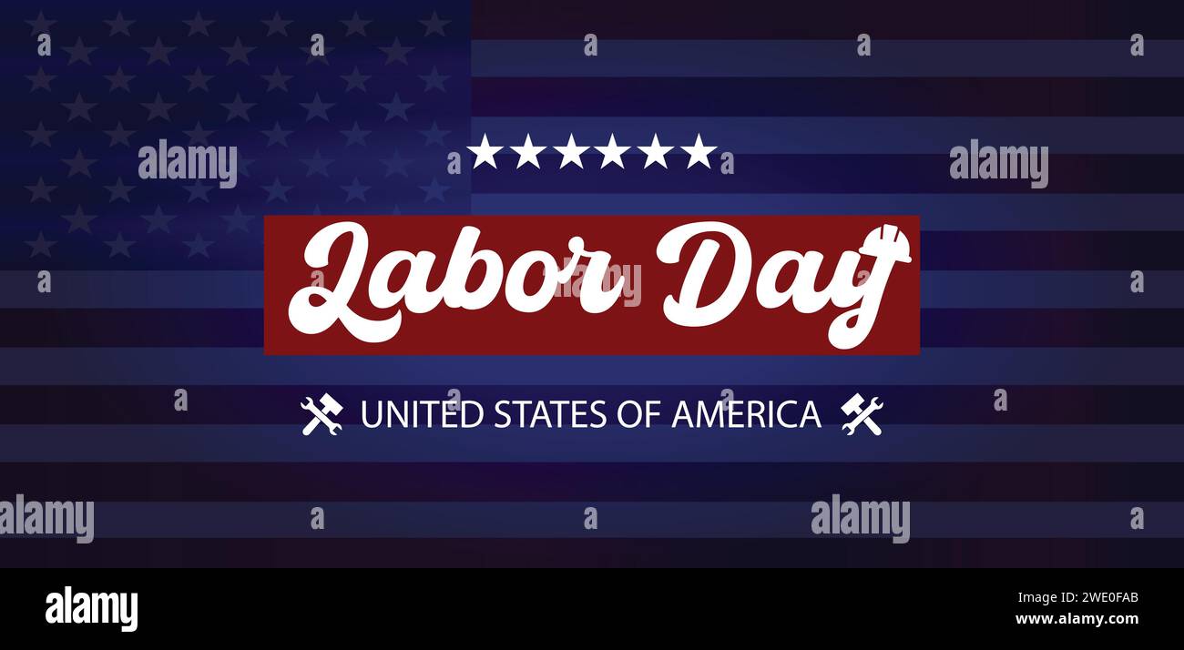 Labor Day stati uniti d'america: Progettazione di illustrazione del testo Illustrazione Vettoriale
