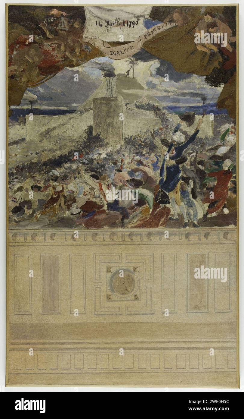 Albert (Paul Albert Besnard Besnard dit) - Esquisse pour la mairie du 4ème , le 14 luglio 1790 Foto Stock