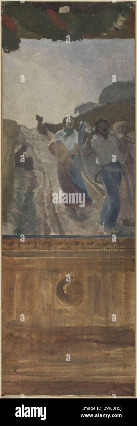Albert (Paul Albert Besnard Besnard dit) - Esquisse pour la mairie du 4ème , le retour des champs Foto Stock
