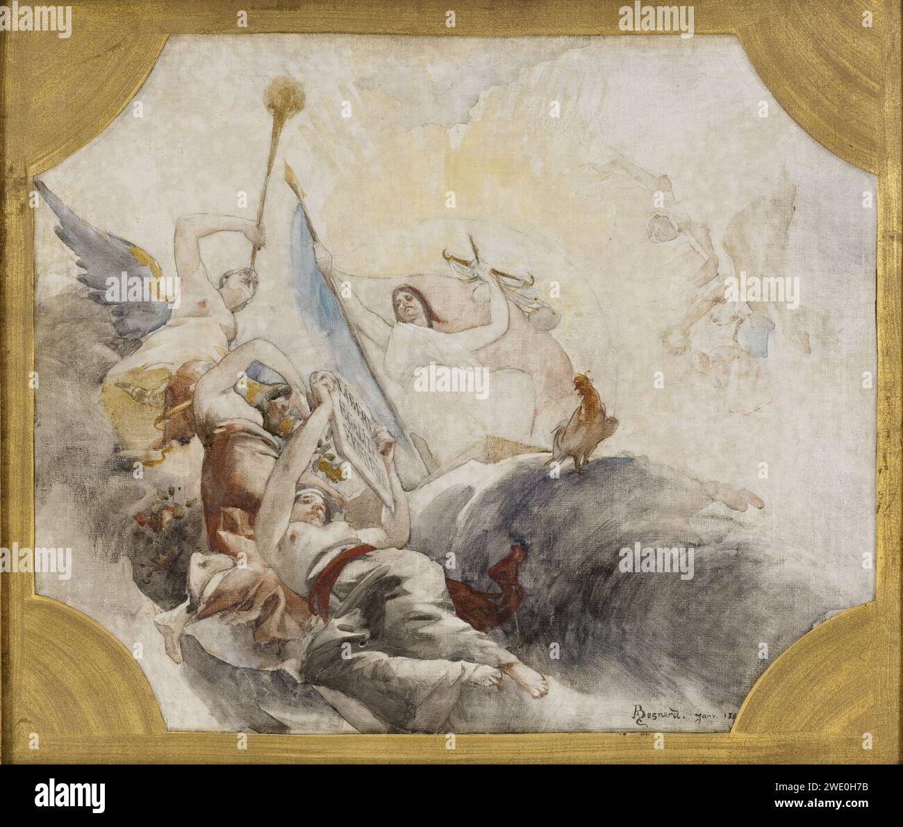 Albert (Paul Albert Besnard Besnard dit) - Esquisse pour la salle des mariages de la mairie du 19ème arrondissement de la Ville de Paris , le T Foto Stock