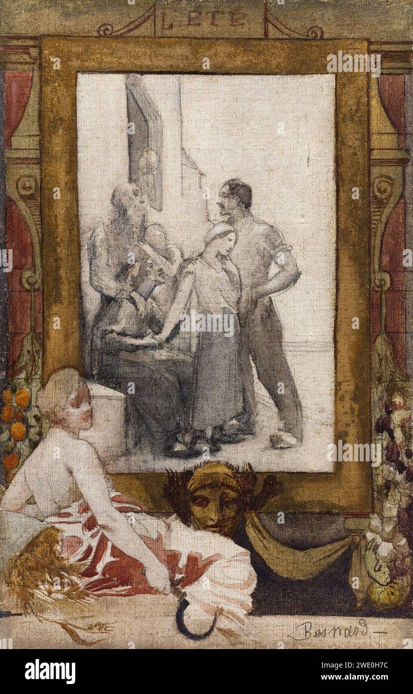 Albert (Paul Albert Besnard Besnard dit) - Esquisse pour la mairie du 19ème arrondissement de la Ville de Paris , l'Eté Foto Stock