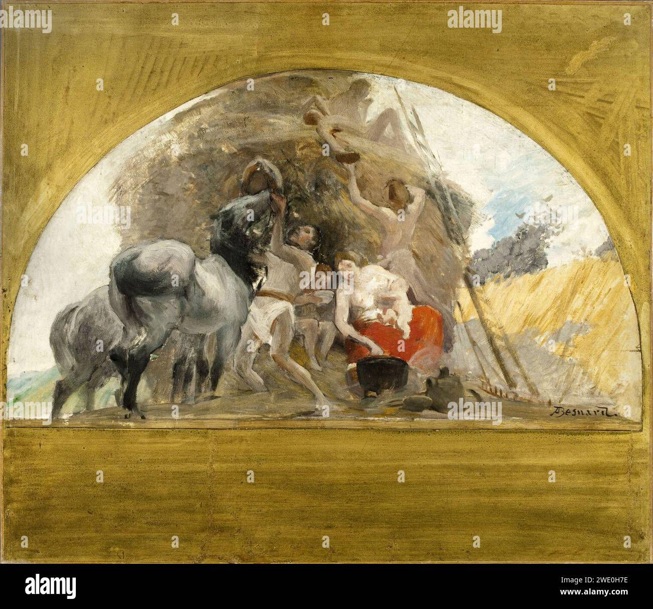 Albert (Paul Albert Besnard Besnard dit) - Esquisse pour la salle des mariages de la mairie du 1er , l'Eté, ou le milieu de la vie Foto Stock