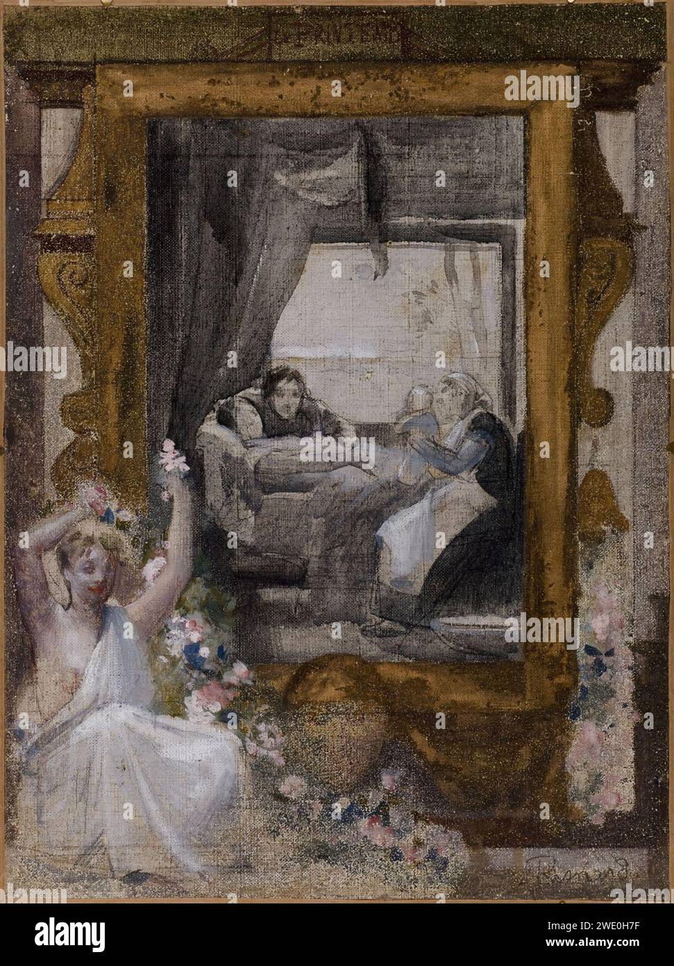 Albert (Paul Albert Besnard Besnard dit) - Esquisse pour la salle des mariages de la mairie du 19ème arrondissement , le Printemps Foto Stock