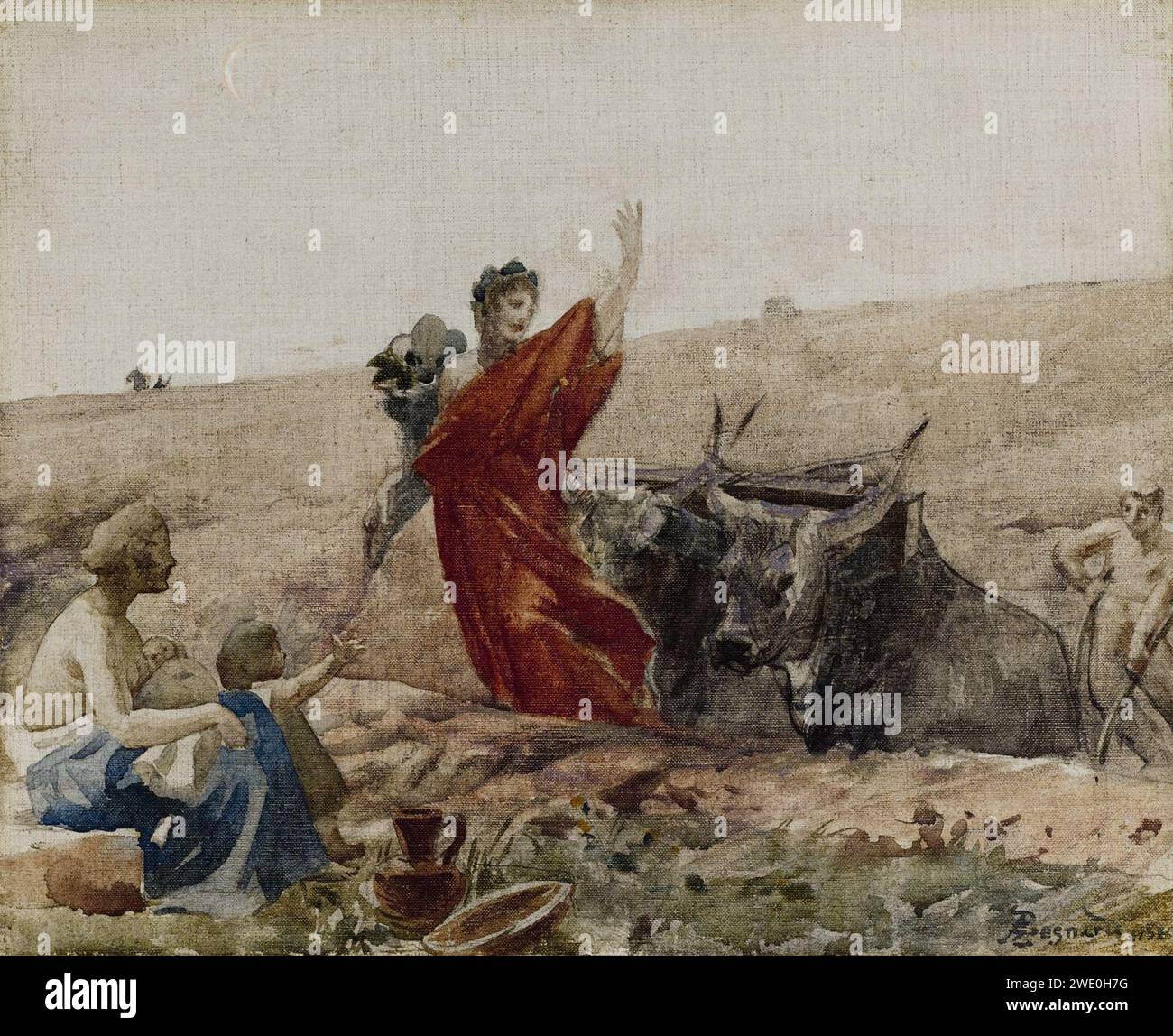 Albert (Paul Albert Besnard Besnard dit) - Esquisse pour la salle des mariages de la mairie du 19ème arrondissement de la Ville de Paris , Cérè Foto Stock