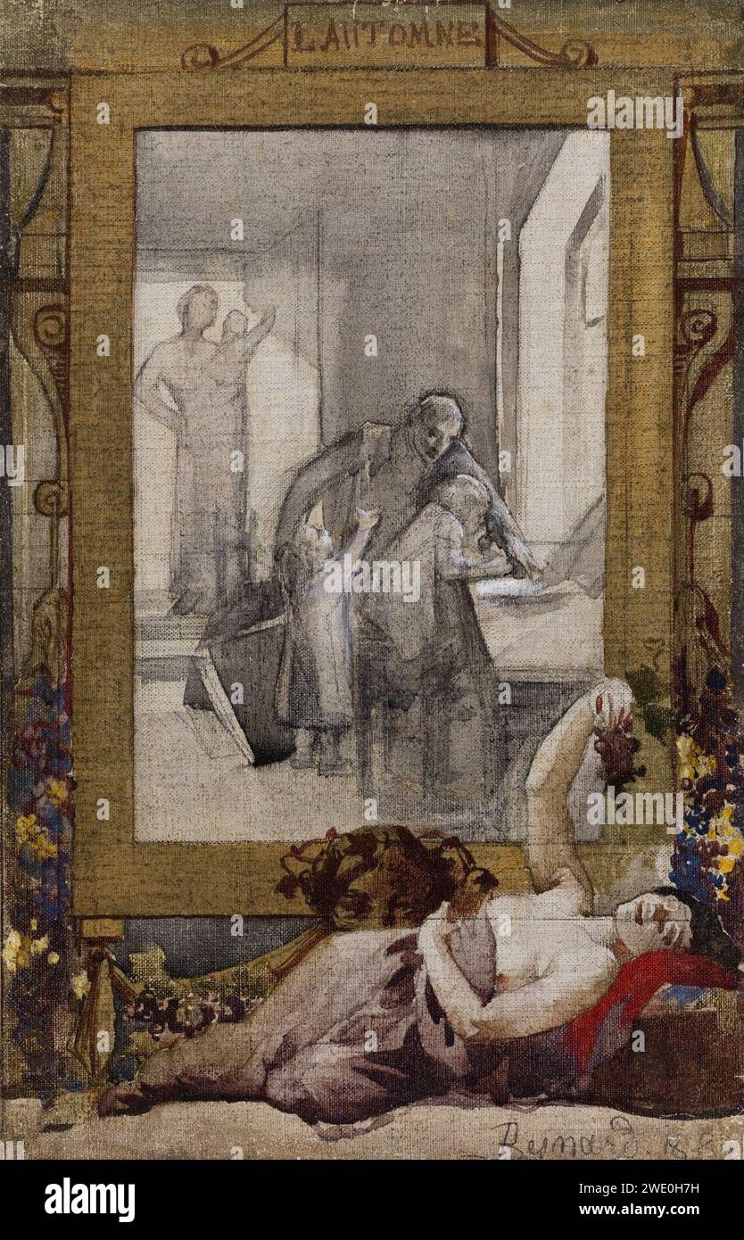 Albert (Paul Albert Besnard Besnard dit) - Esquisse pour la mairie du 19ème arrondissement de la Ville de Paris , l'Automne Foto Stock