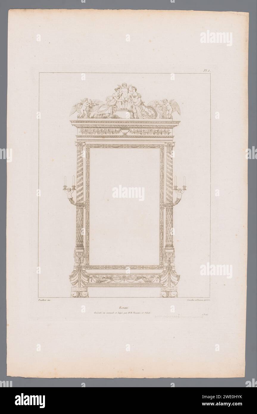 CHARLUT DRIGHT ARE TRUES MARS AND VENUS, Adrien Louis Marie CAVELIER, After Jean Baptiste Claude Odiot, After Pierre Philippe Thomire, After Pierre Prud'Hon, 1811 stampa parigina per incisione su carta, paravento pieghevole. Marte e Venere come amanti. (Storia di) Hymen(aeus) Foto Stock