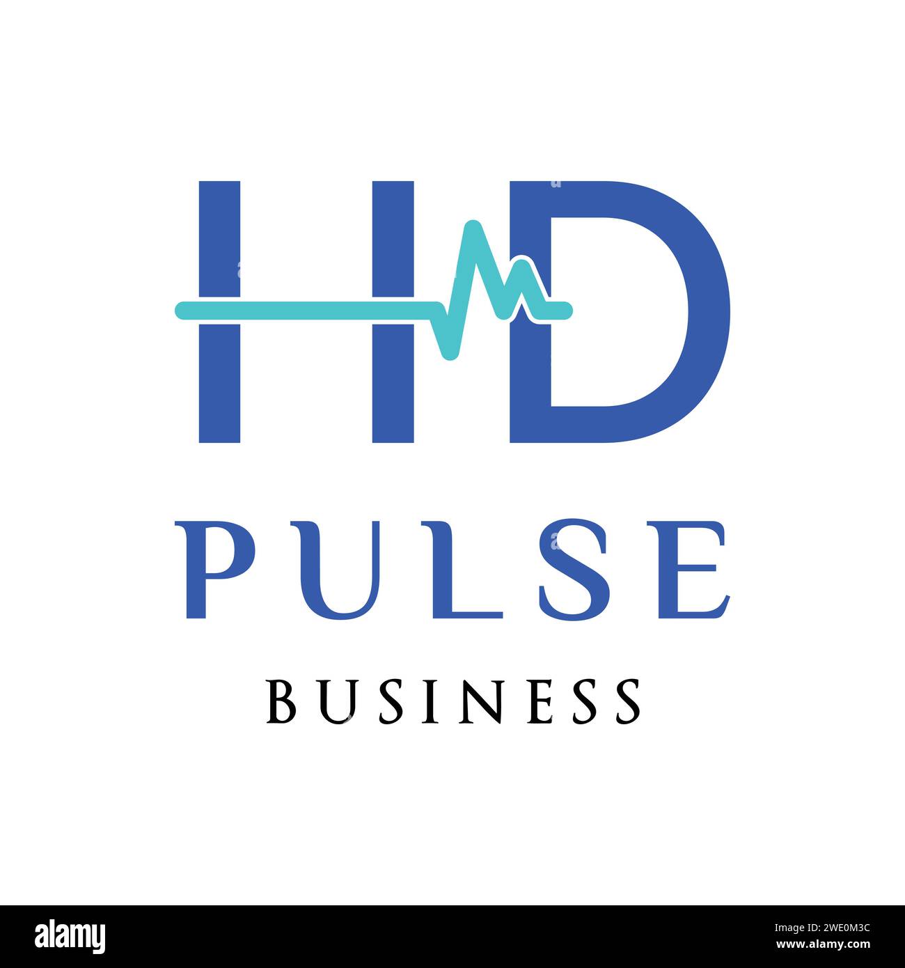 Lettera iniziale HD Pulse Icon Logo modello di progettazione Illustrazione Vettoriale