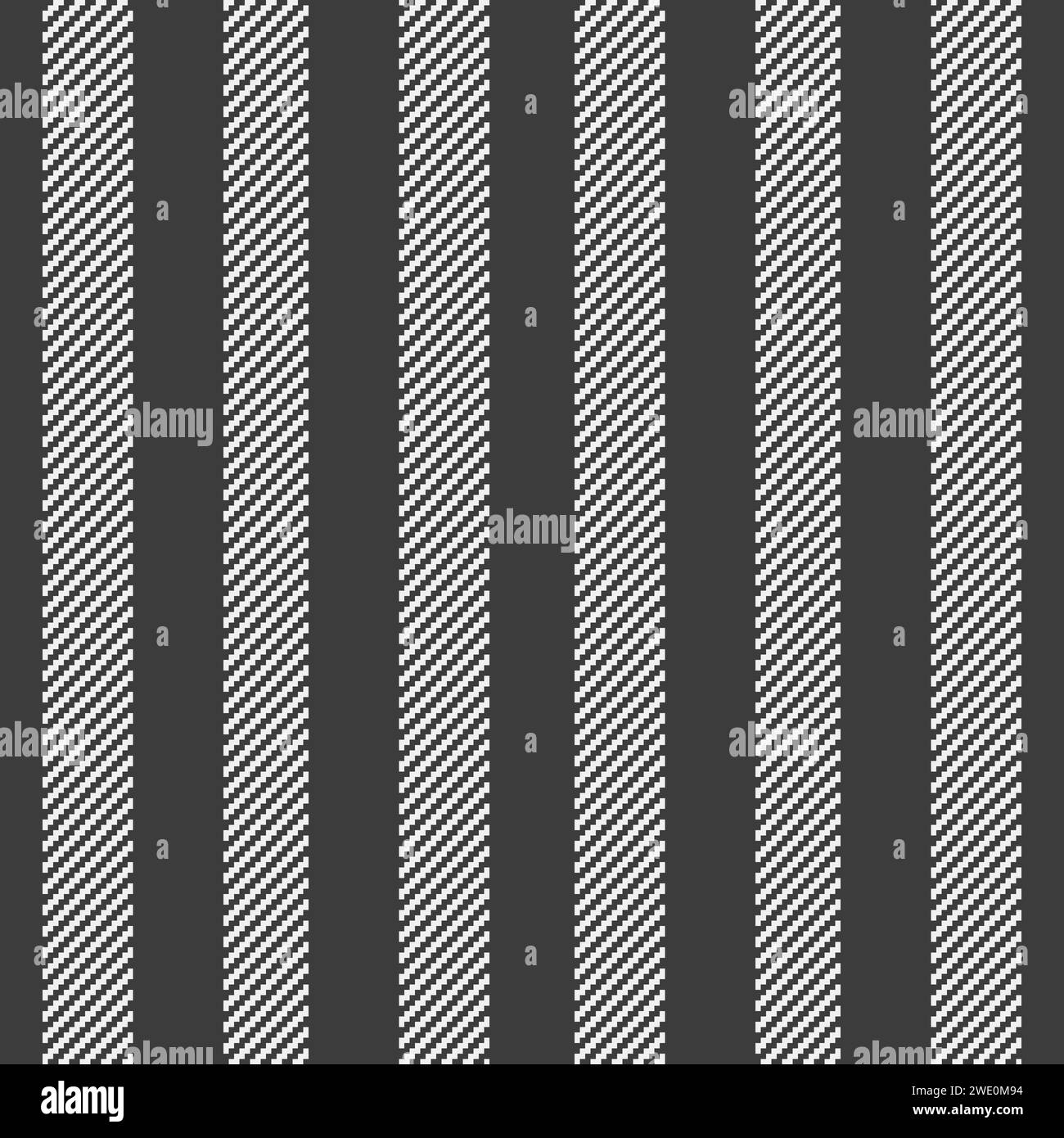 Sfondo tessile aziendale senza cuciture, linee eleganti motivo verticale. Tessuto vettoriale a righe arabe di colore grigio e bianco. Illustrazione Vettoriale