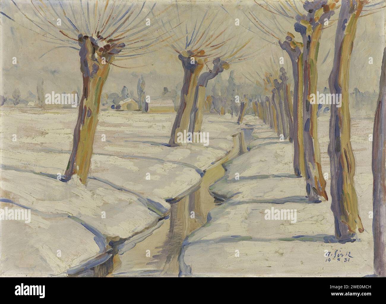 Albert Sirk - Potok v zimi. Foto Stock