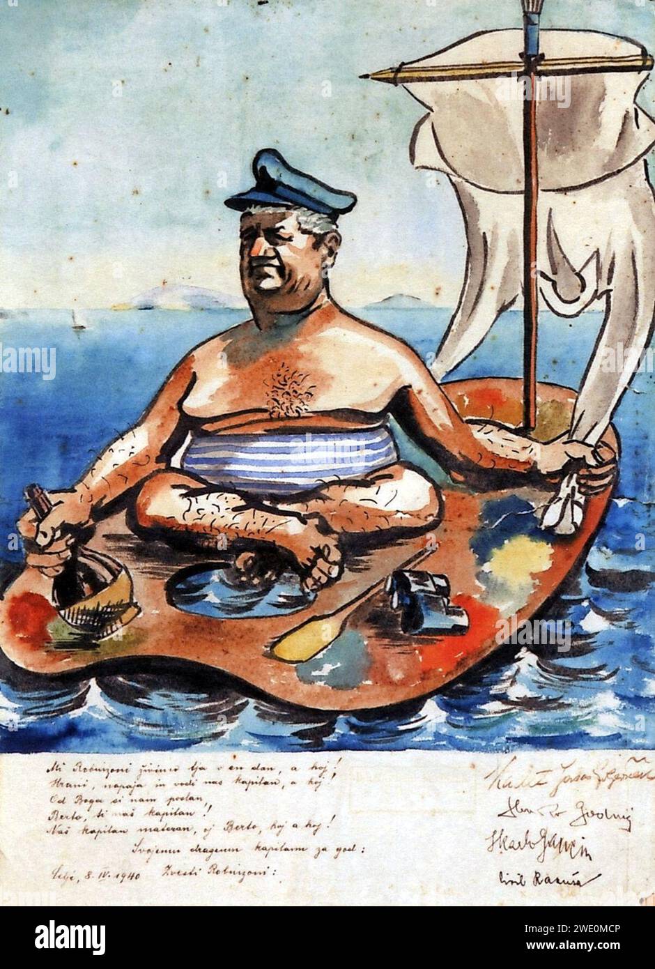 Albert Sirk - Avtoportret (3). Foto Stock