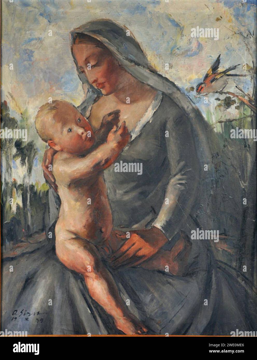 Albert Sirk - Marija z otrokom . Foto Stock