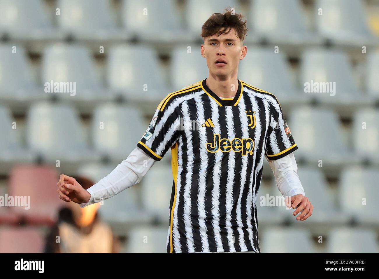 Vinovo, Italia. 20 gennaio 2024. Nicolo Savona della Juventus durante la partita di serie C al Juventus Center di Vinovo. Il credito fotografico dovrebbe leggere: Jonathan Moscrop/Sportimage Credit: Sportimage Ltd/Alamy Live News Foto Stock