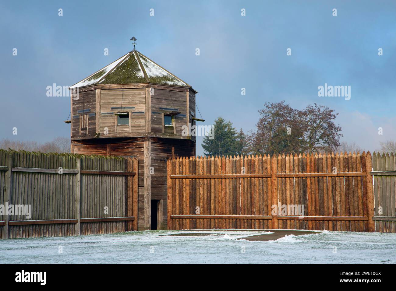 Bastione, Fort Vancouver National Historic Site, Vancouver National Historic Reserve, Washington Foto Stock