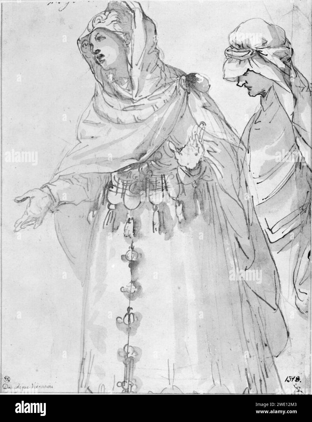 Alessandro Maganza - due donne riccamente vestite Foto Stock