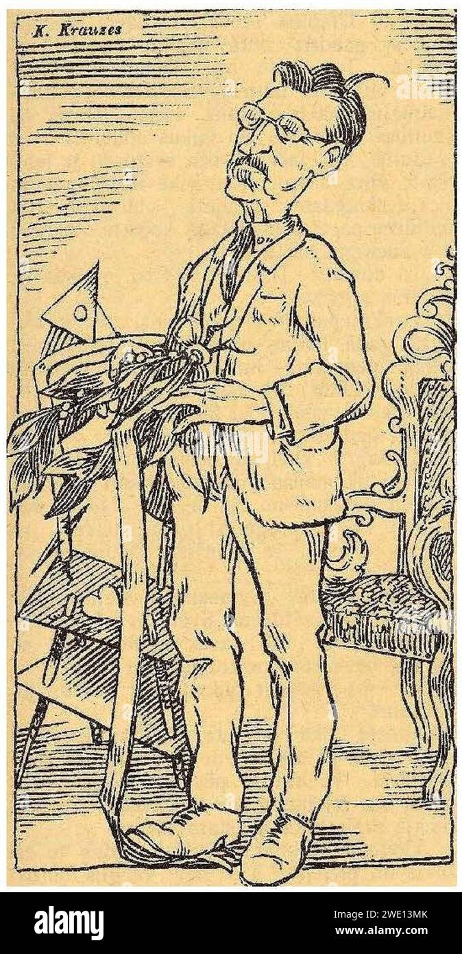 Alexander Dauge Cartoon von K Krauzes aus Svari Nr 8 10 febbraio 1922. Foto Stock