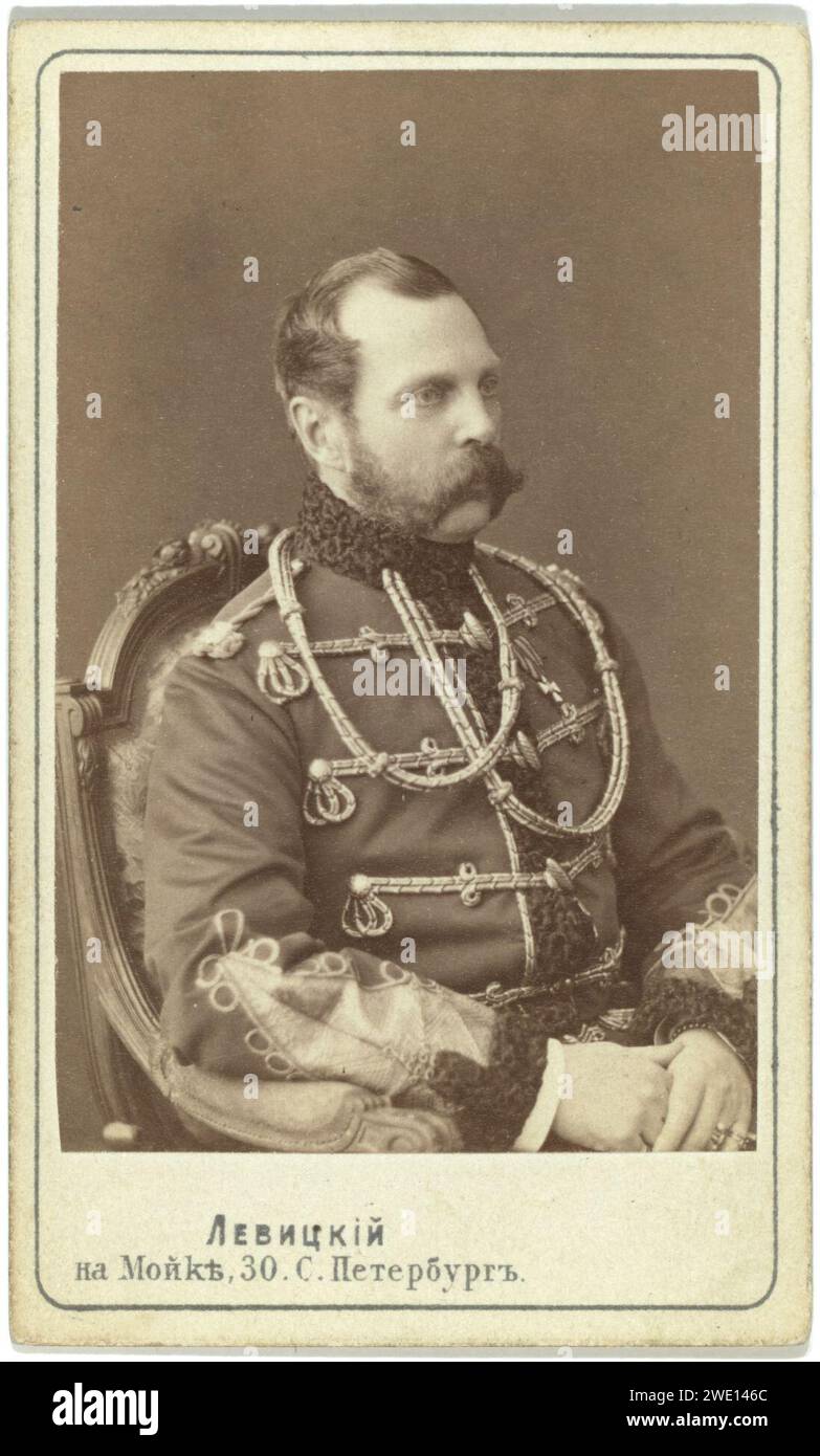 Alessandro II, l'imperatore di Russia, mezza lunghezza ritratto, seduto, rivolto verso destra Foto Stock