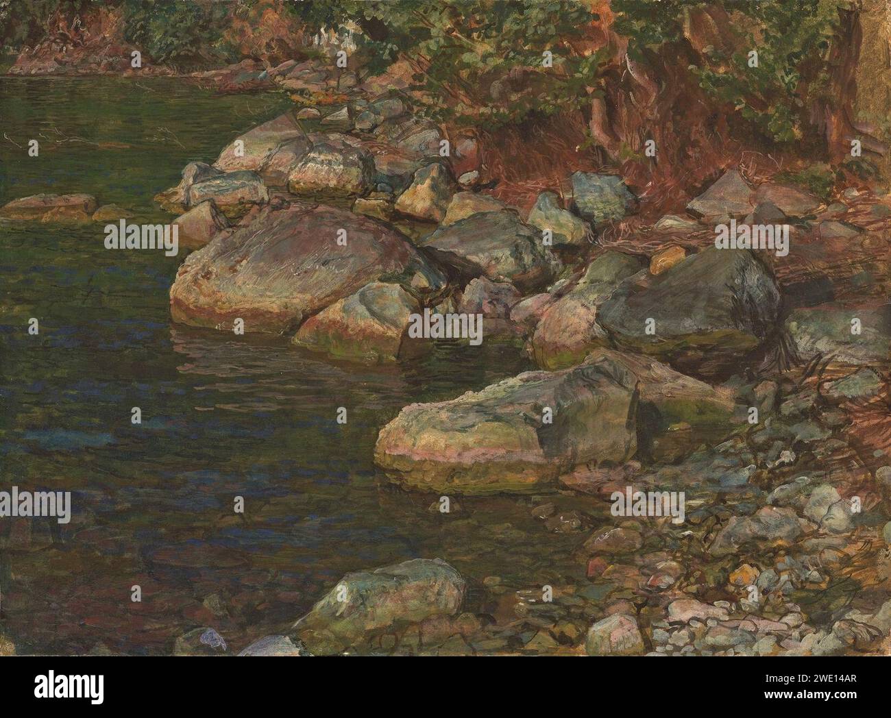 Alexander Ivanov il torrente e le pietre vicino a Palazzuolo gtg. Foto Stock