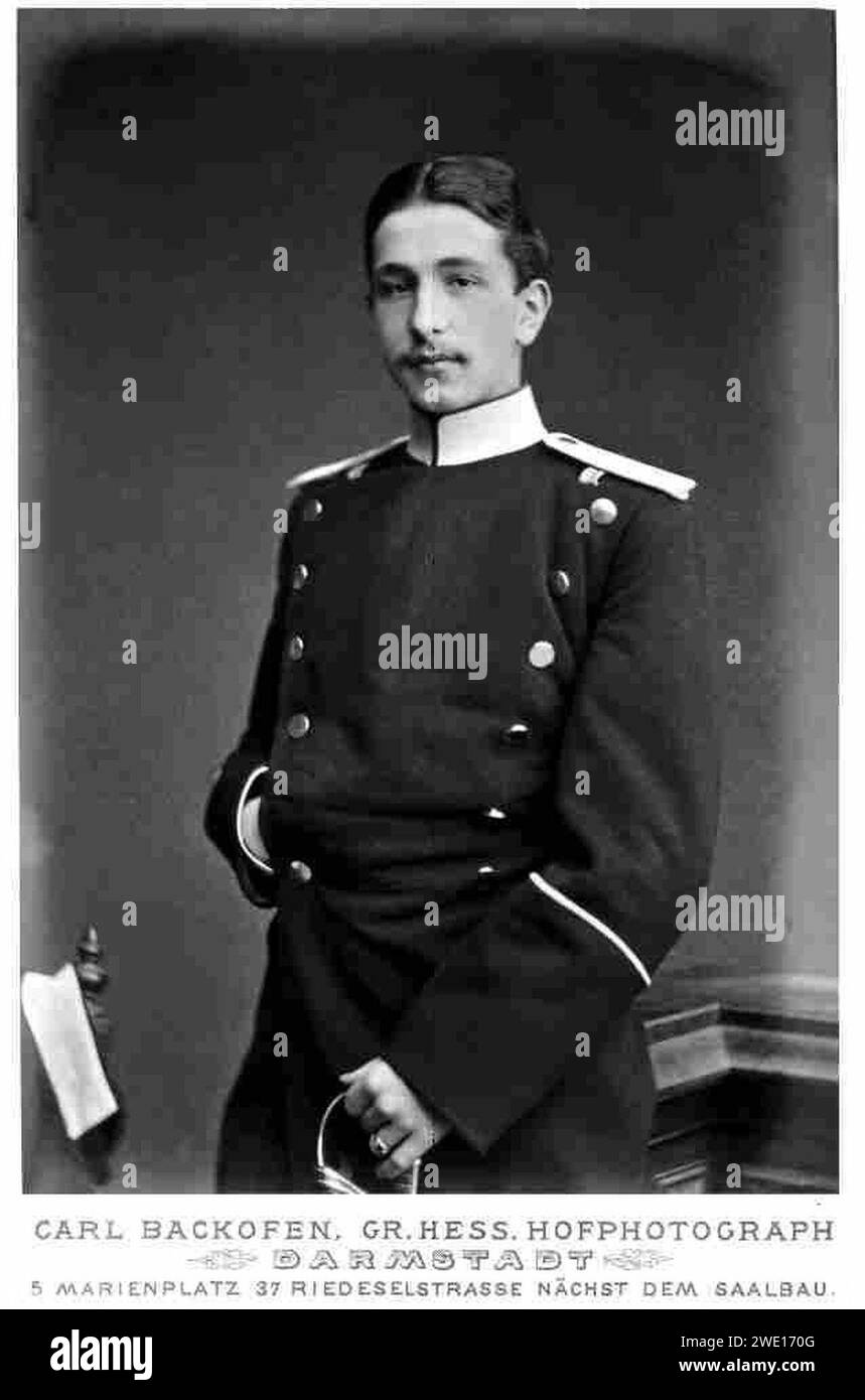 Alexander v. Battenberg als Leutnant bei den 2.Großh.Hess.Dragonern (Leibdragoner Nr.24). Foto Stock