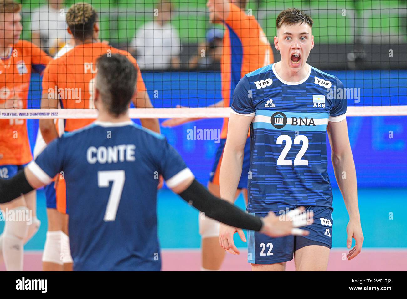 Nicolas Zerba, Facundo Conte (Argentina). Campionato del mondo di pallavolo 2022. Foto Stock