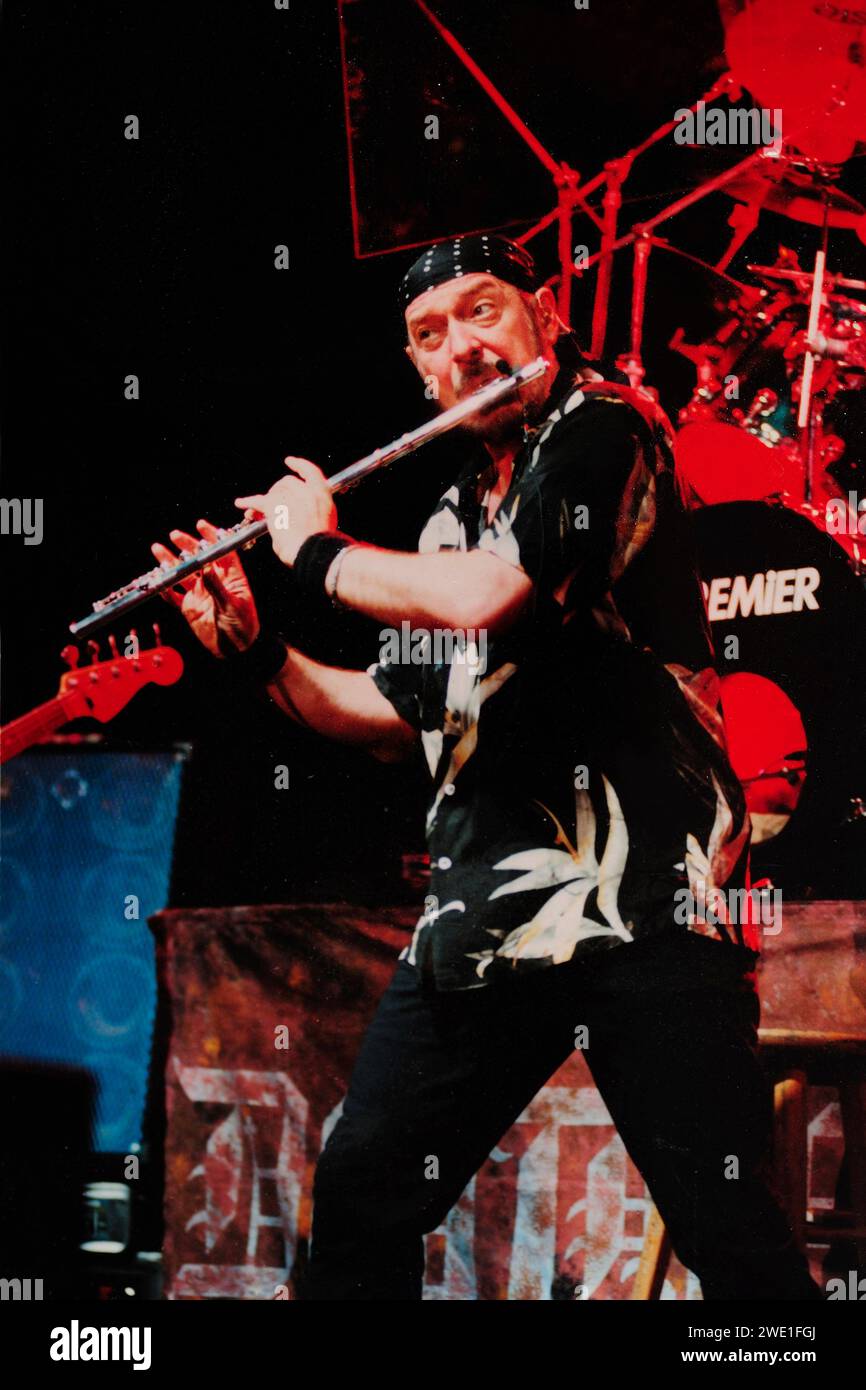 Jethro Tull, Ian Anderson, gruppo rock britannico che rappresenta i seguenti stili: blues rock, folk rock, progressive rock e hard rock. Foto Kazimierz Jurewicz,​ Foto Stock