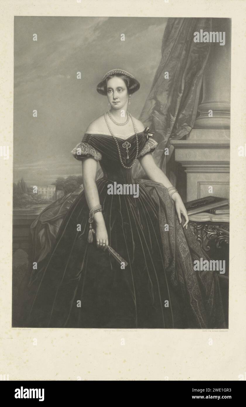 Portret van Louise van pruisen, Jean Baptiste Alfred Cornilliet, dopo Nicaise de Keyser, dopo Alfred le Jeune Chardon, 1822 - 1887 tipografia: Versailles: Paris paper etching Historical people - BB - Woman Foto Stock