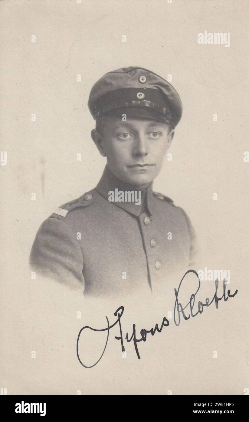 Autografo Alfons Kloeble. Foto Stock