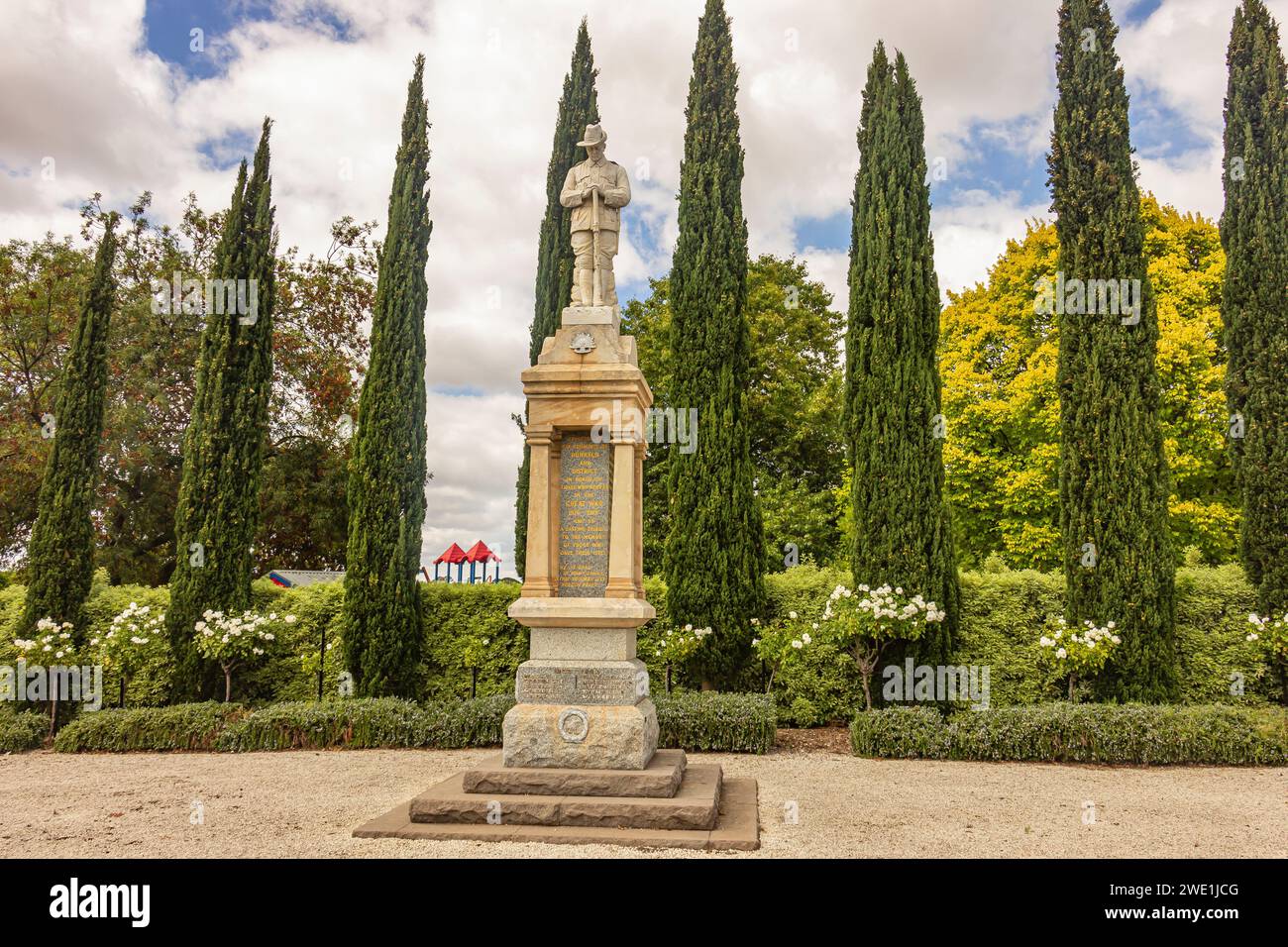 Soldiers' Monument al Dunkeld Memorial Park a Dunkeld, Victoria, Australia. Foto Stock