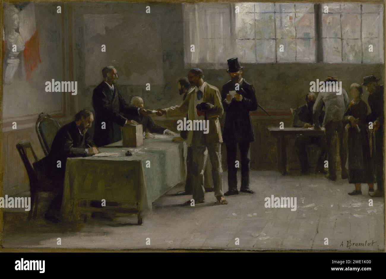 Alfred Henri Bramtot - Esquisse pour la mairie des Lilas , le suffrage universel Foto Stock