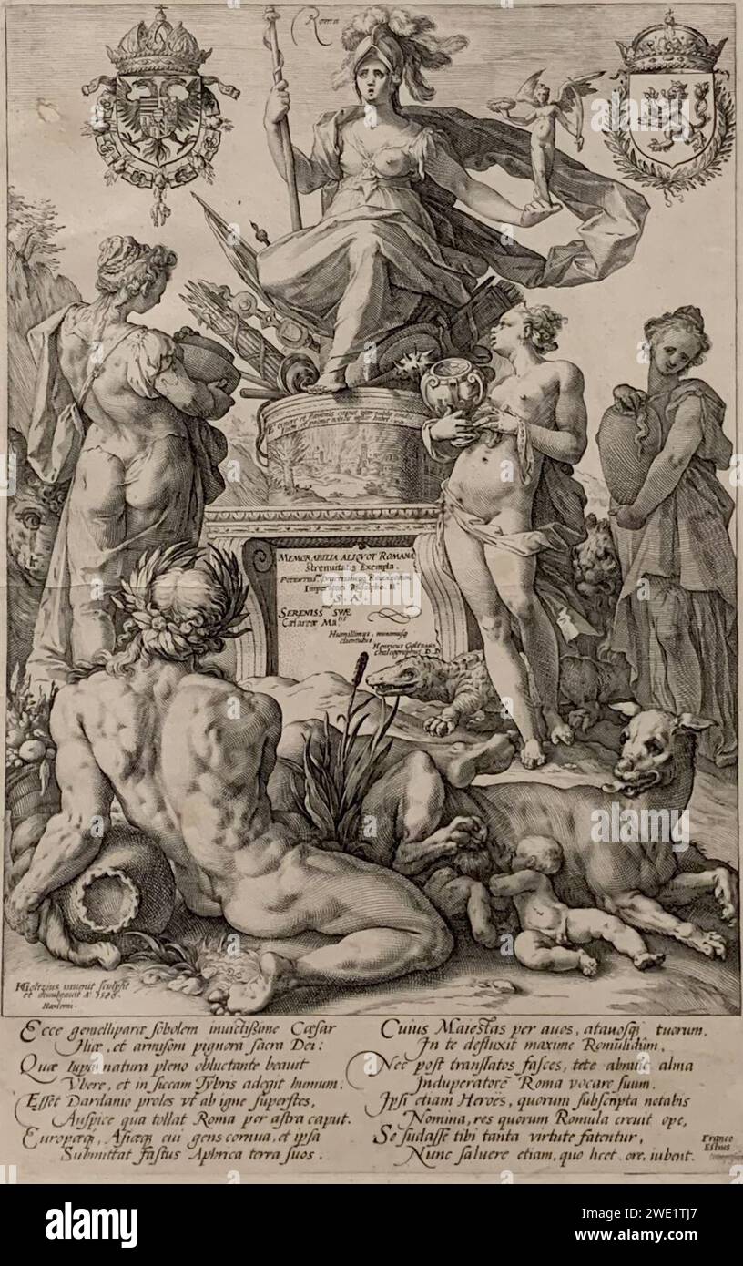 Allegorie der Roma, Hendrick Goltzius. Foto Stock