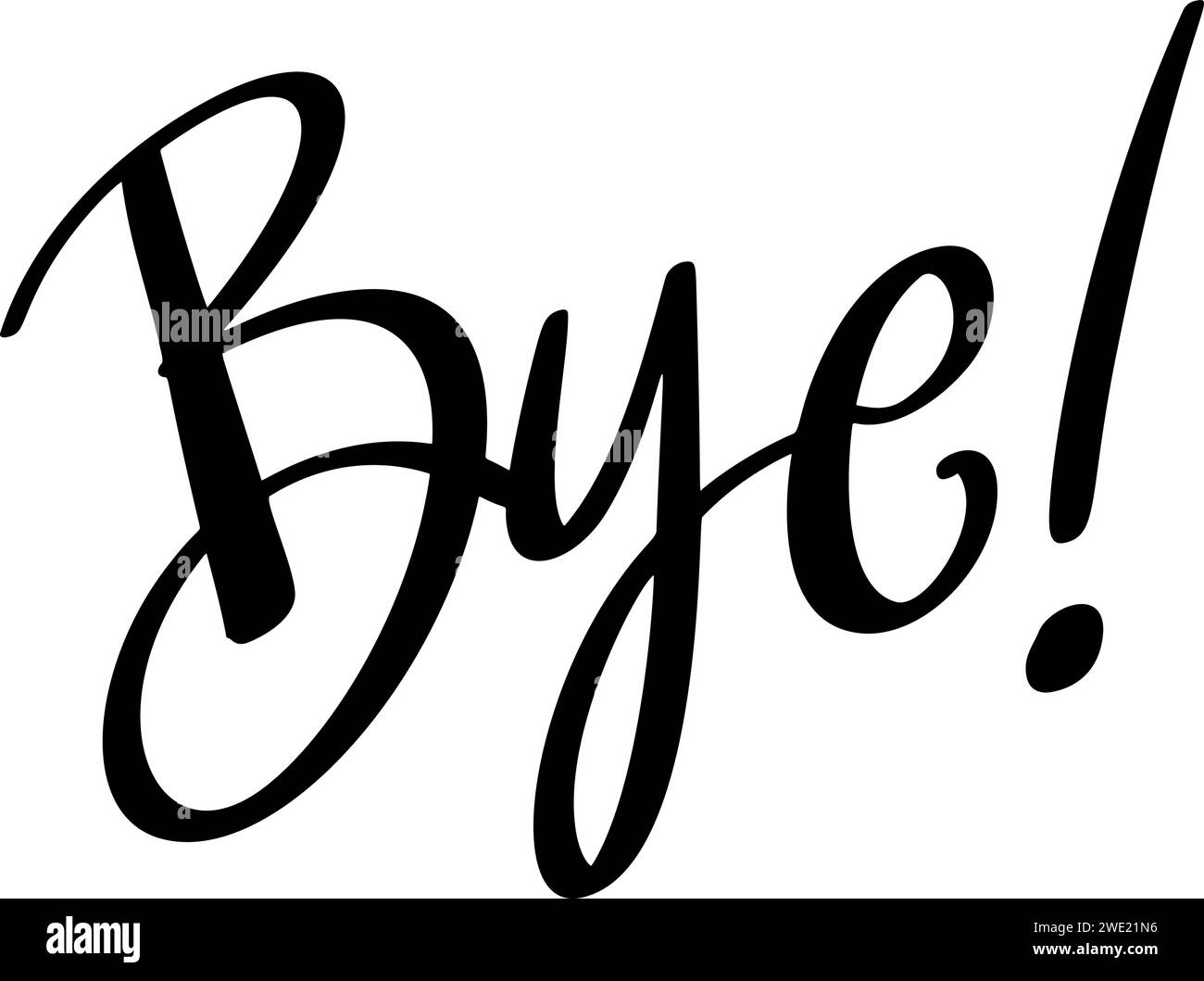 Addio, frase scritta a mano, design poster, illustrazione vettoriale calligrafia Illustrazione Vettoriale