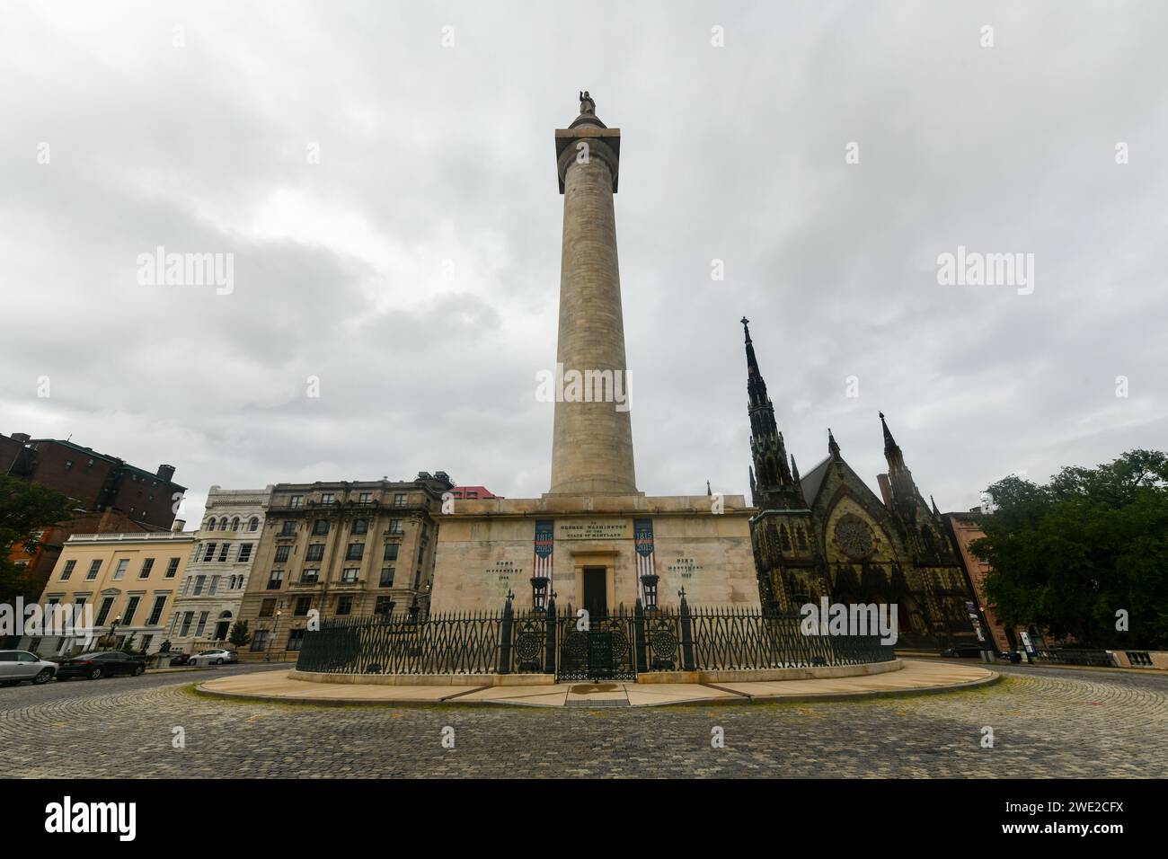 Washington Monument, Mount Vernon, Baltimora, Maryland USA Foto Stock