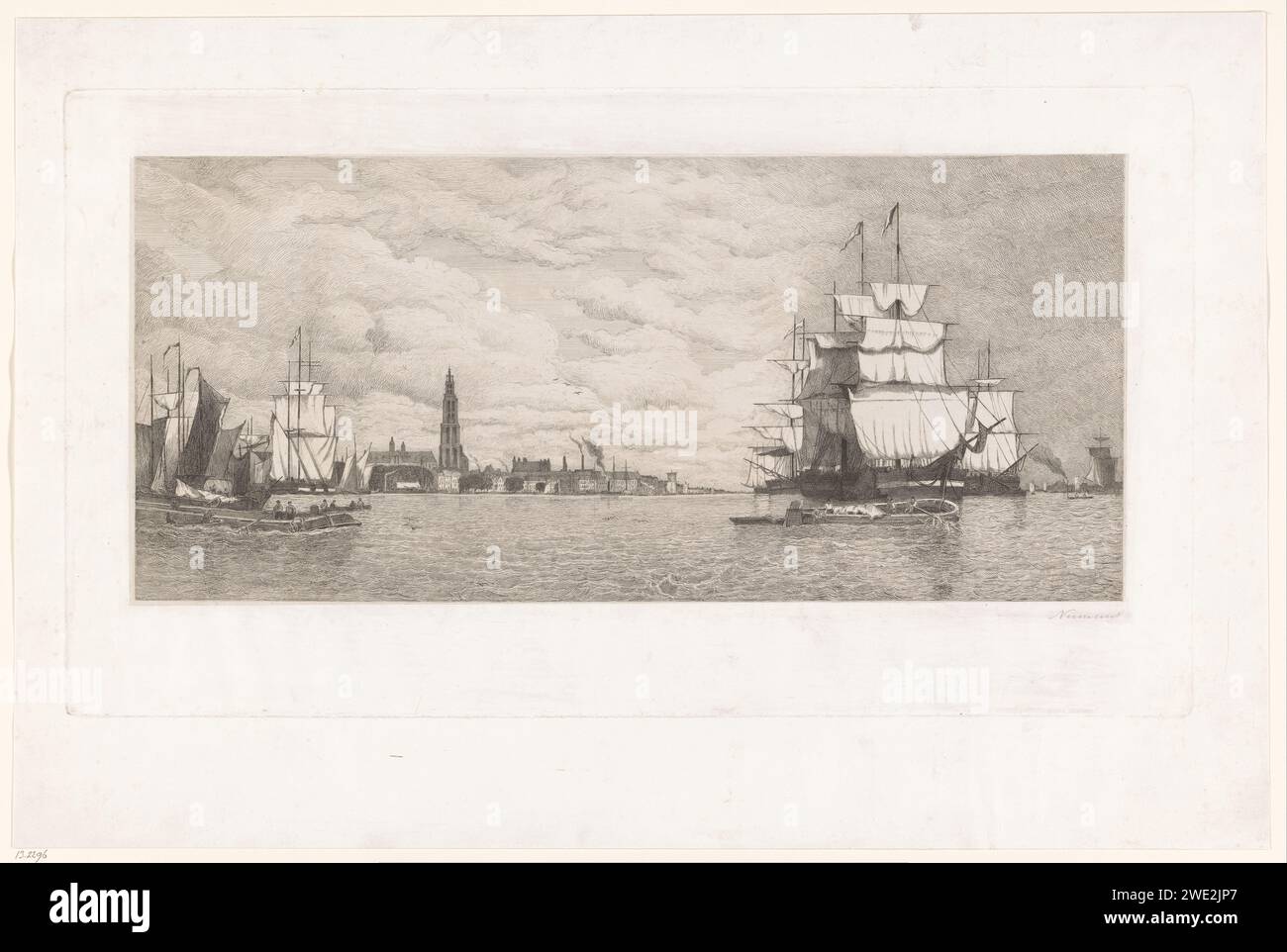 Veduta di Anversa dalla Schelda, Auguste Numans, dopo Paul Jean Clays, 1833 - 1883 stampa carta belga. fiume di incisione. quay. harbor Antwerp Foto Stock Veduta di Anversa dalla Schelda, Auguste Numans, dopo Paul Jean Clays, 1833 - 1883 stampa carta belga. fiume di incisione. quay. harbor Antwerp Foto Stock