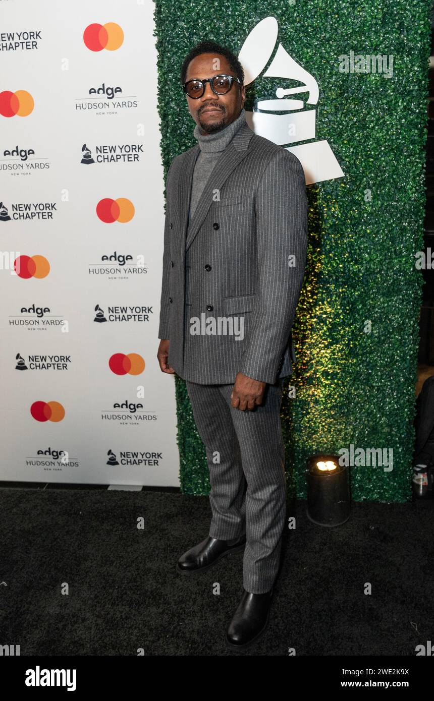 New York, USA. 22 gennaio 2024. Stanley Brown partecipa al New York Chapter of Recording Academy Celebration onorando i 66 candidati ai GRAMMY Awards annuali a Edge a New York il 22 gennaio 2024. (Foto di Lev Radin/Sipa USA) credito: SIPA USA/Alamy Live News Foto Stock