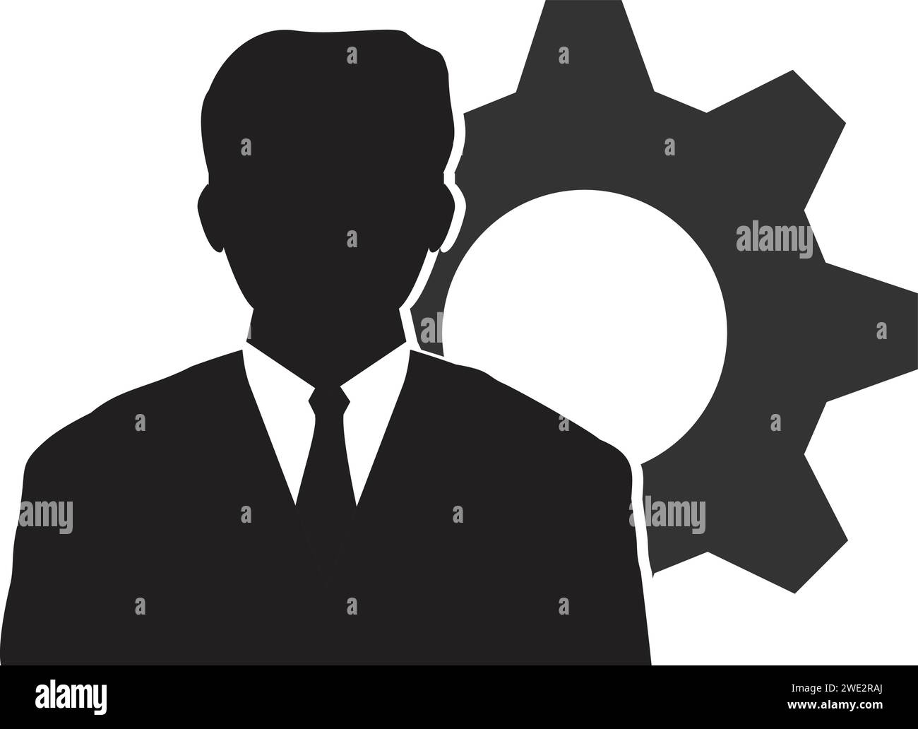 Cartello di amministrazione e manutenzione, cartello di amministrazione, icona di manutenzione, icona utente, equipaggiamento persone, icona account utente Illustrazione Vettoriale