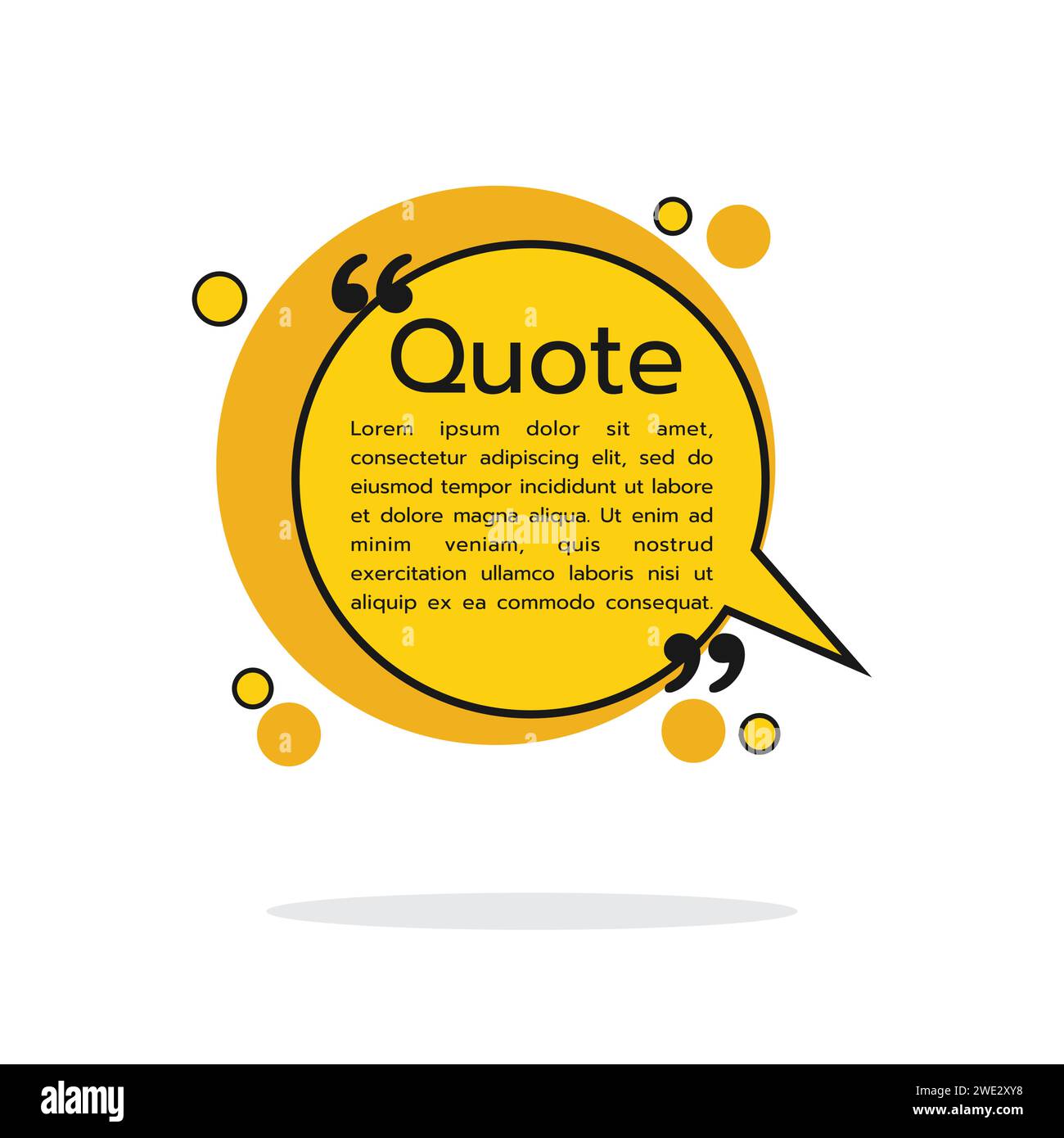 Icona della cornice della casella di quotazione in stile piatto. Dialogo vocale su sfondo isolato illustrazione vettoriale Illustrazione Vettoriale