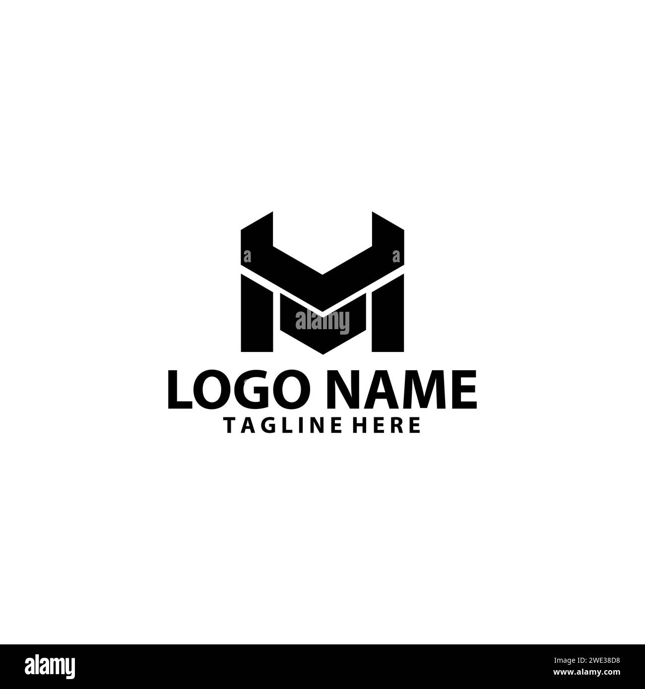 Lettera iniziale YM Modern Simple logo design Vector Illustrazione Vettoriale