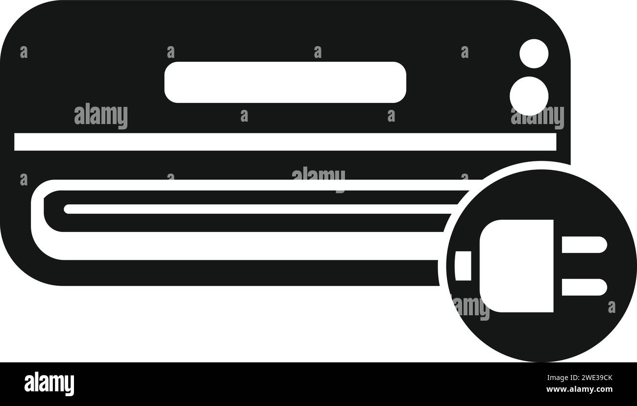 Collegare l'icona del climatizzatore Simple Vector. Pulizia filtro principale. Impianto pompa Illustrazione Vettoriale