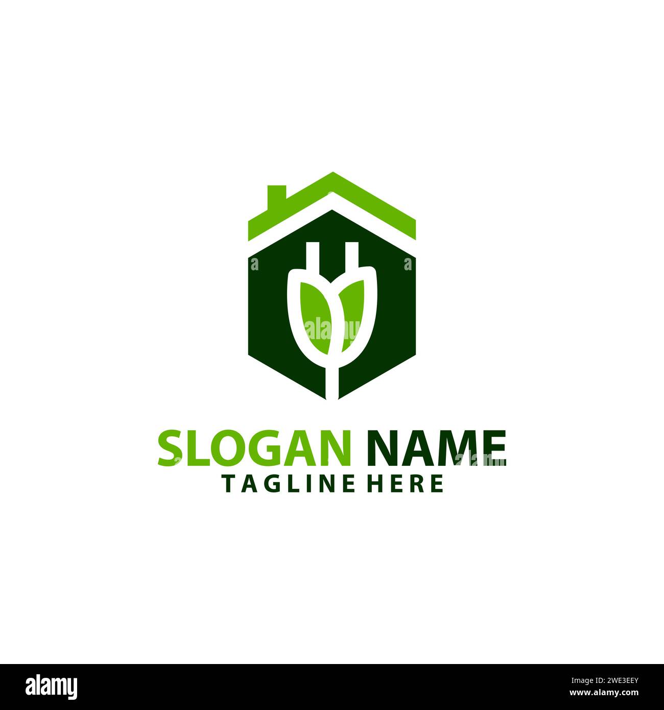 vettore di design del logo green electrical house Illustrazione Vettoriale