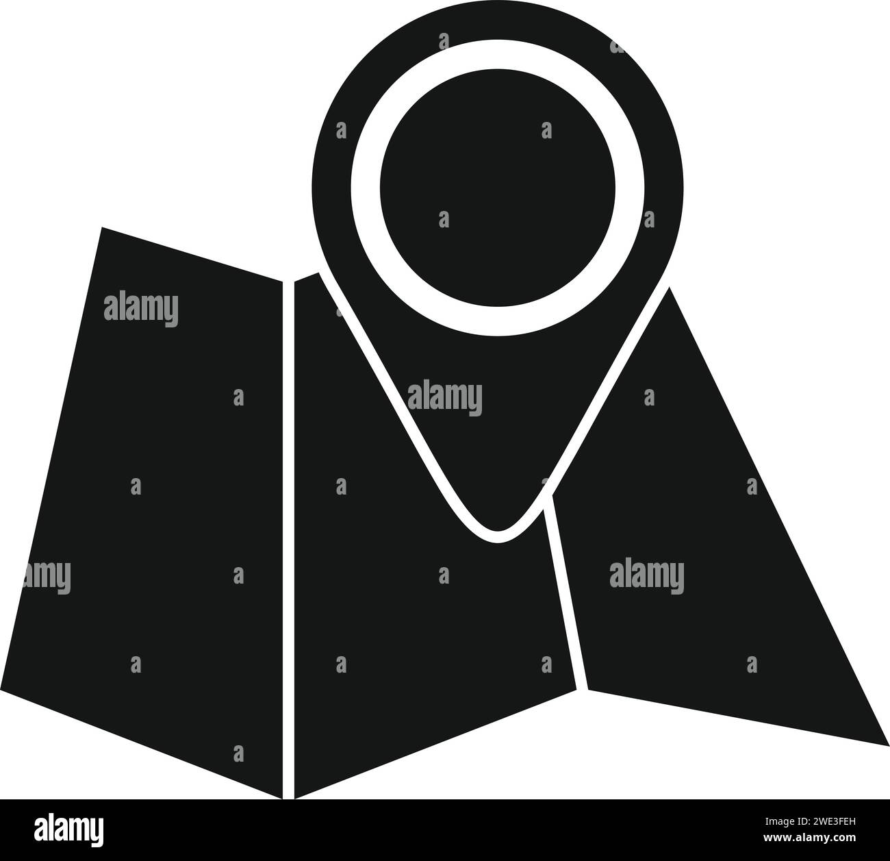 Icona mappa spedizione vettore semplice. Avventura naturalistica. Posizione fuori strada Illustrazione Vettoriale