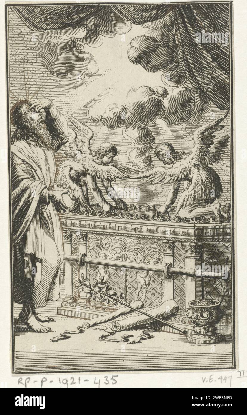 Ark des Covenant, Jan Luyken, 1683 stampa Amsterdam paper etching / pen Ark of the Covenant  Jewish Religion Foto Stock