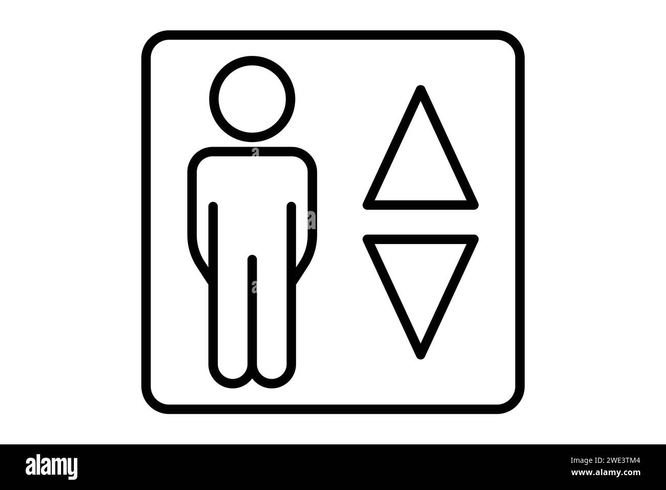 icona ascensore. icona relativa alla navigazione interna negli spazi pubblici. stile icona linea. illustrazione dell'elemento Illustrazione Vettoriale