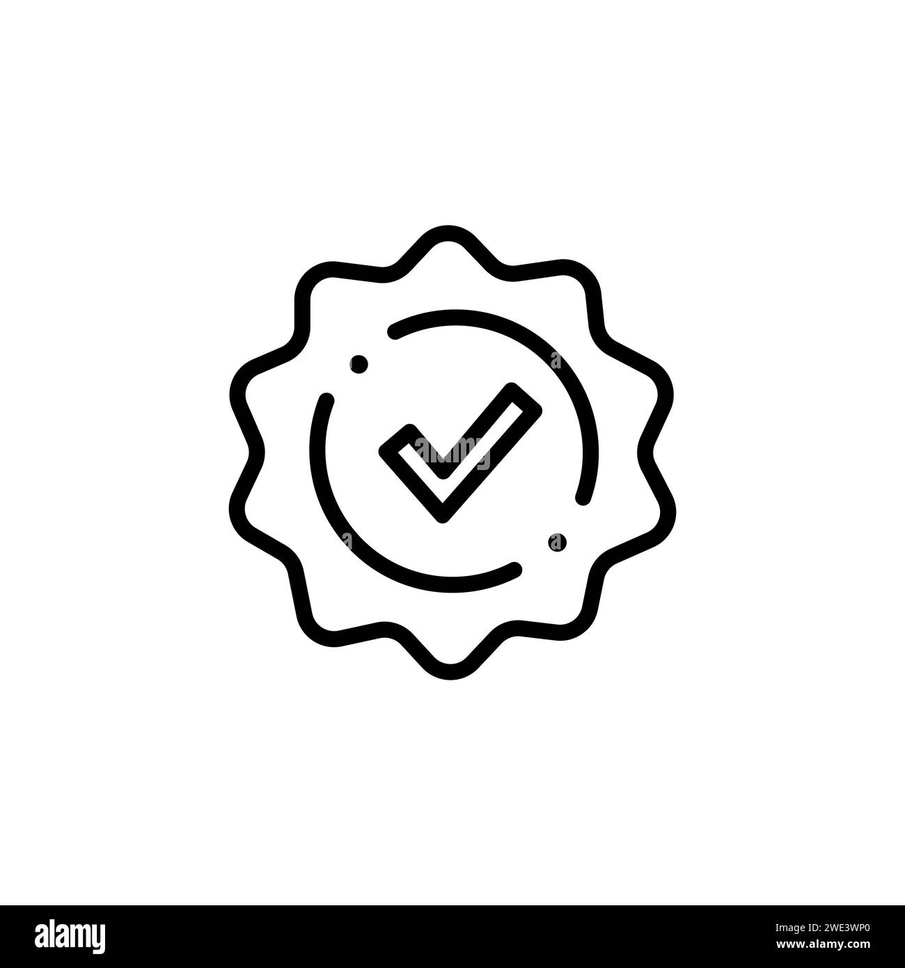 Icona vettore approvato. Segnali di qualità e accettazione. Illustrazione vettoriale. Illustrazione Vettoriale