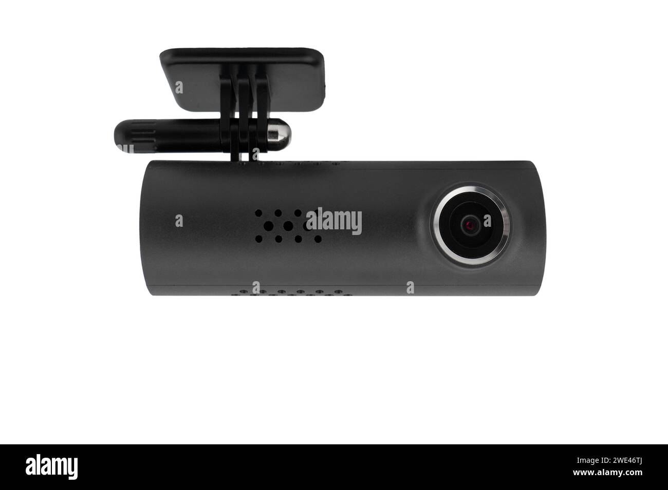 Dash cam. Sfondo bianco isolato telecamera Dash. DVR per auto. Videocamera DVR portatile isolata Foto Stock