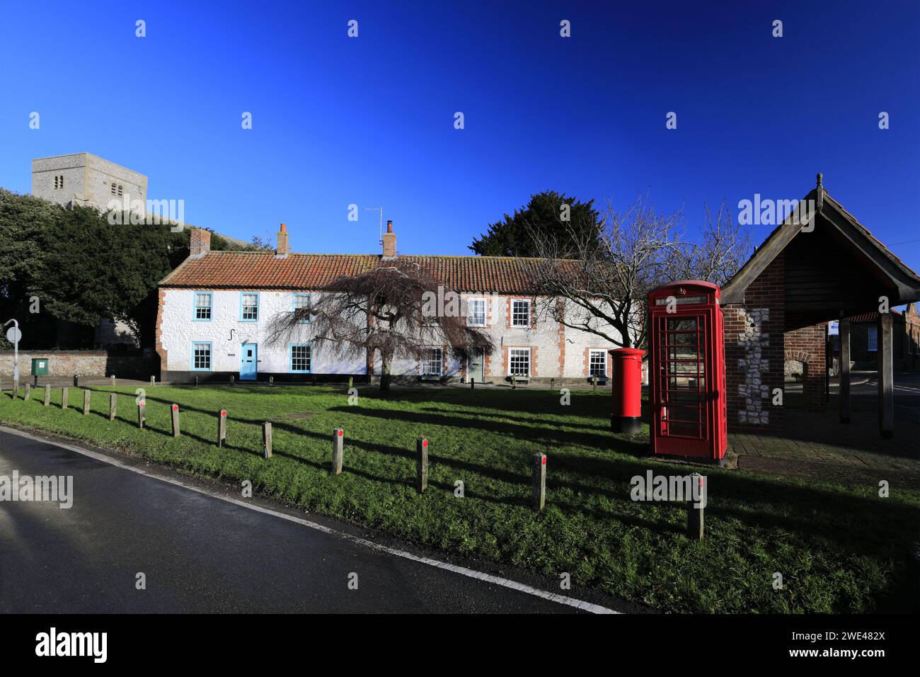 Il villaggio verde, villaggio di Thornham; Norfolk settentrionale; Inghilterra; Regno Unito Foto Stock